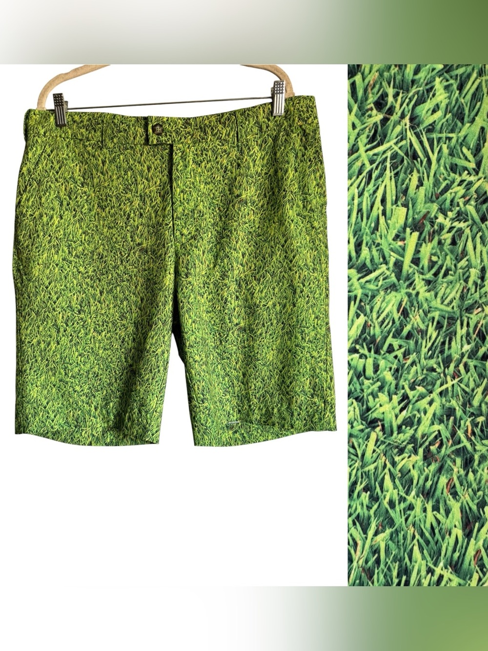 Loudmouth Golf Shorts Lost Ball Grass Green Print Men’s Size 36 (11" Inseam)